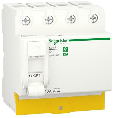 Schneider Electric - Resi9 - interrupteur différentiel - 4P - 40A - 30mA - Type AC - peignable - R9PRC440