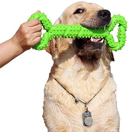 atopo Robustes Hundespielzeug 13 Inch Knochen geformt Kauspielzeug aus Hartgummi mit Konvexes Design stark interaktives Spielzeug für große kleine Hunde, Zähne reinigen und Zahnfleisch massieren
