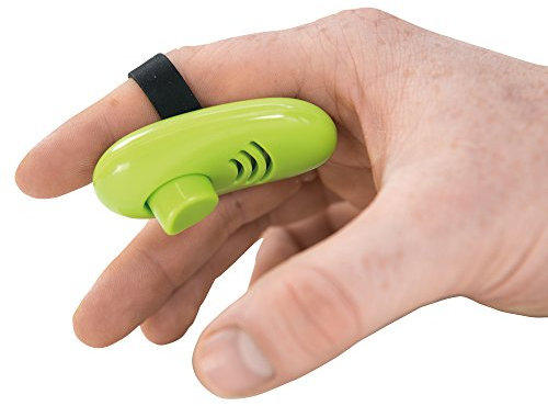 LMS Trading Finger-Clicker grün ergonomisch geformter Clicker mit weichem Silikonring zum Aufstecken auf den Finger