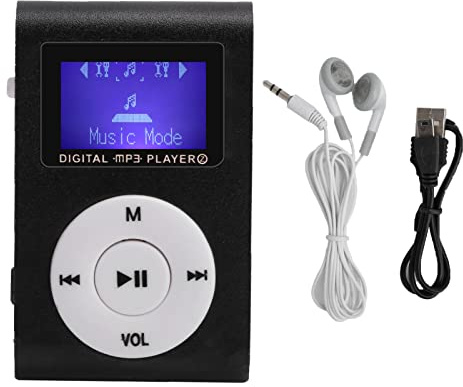 MP3-Player mit Clip auf der Rückseite, Leichter tragbarer schwarzer Mini-Player mit Backclip, MP3-Musik-Player, Sport-BackClip, LCD-Bildschirm, MP zum Laufen, Sport, Zuhause, Büro, im Freien