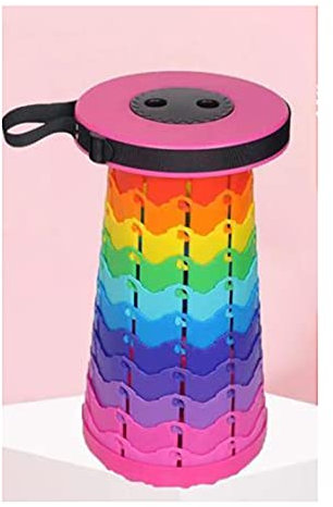 OOFAYWFD Tragbarer Klapphocker Campinghocker Klapphocker höhenverstellbarer Mini-Teleskophocker, Last 200 kg, geeignet für drinnen und draußen, Küche, Garten, Camping, Grillen, Angeln, Wandern
