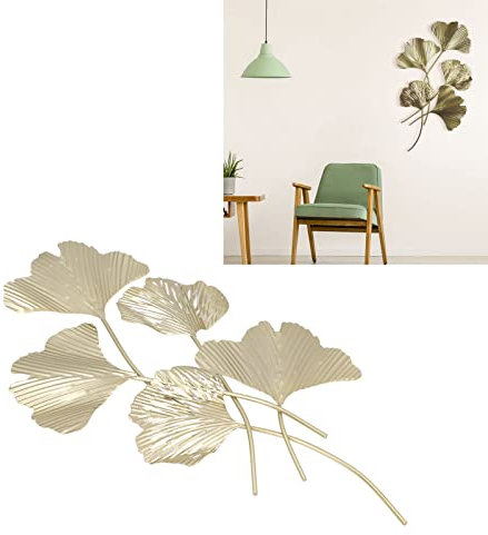 ciciglow Metall Baumblatt Wanddekoration, 3D Ginkgo Blätter, hängende Wandskulptur, dekorative Metall Blumenkunst für Zuhause, Wohnzimmer, Badezimmer, Innen und Außenbereich