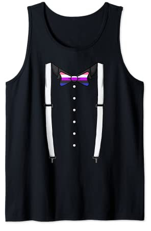 Genderfluid Fliege Hosenträger Kummerbund Fliege Tank Top