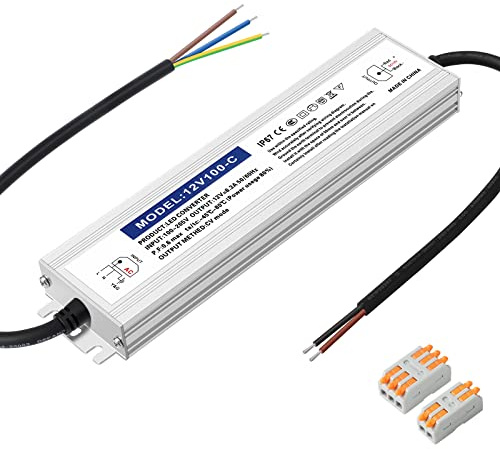 Karyoosi LED Trafo 230V auf 12V Transformator 100W 8.3A, Wasserdichtes IP67 LED Netzteil Für Beleuchtung im Innen- und Außenbereich