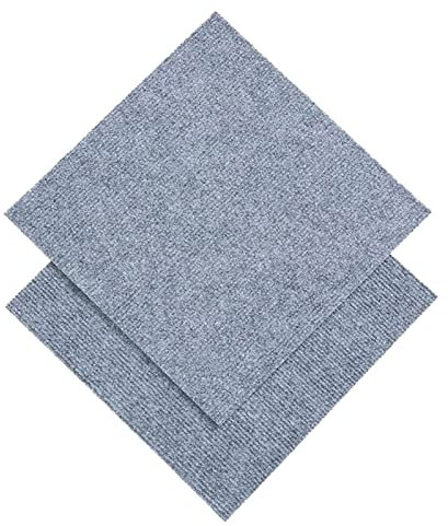 Selbstklebende Teppichfliese, Teppichbodenfliese Zum Abziehen Und Aufkleben – 12 Fliesen/12 Quadratfuß, Teppiche Für Küche, Esszimmer, Schlafzimmer, Badezimmer, Zuhause, Büro(Color:Grau)