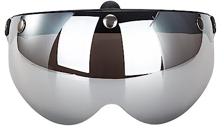 Newwyt Universal Motorcycles Retro Pilot-Style Visiere Standard con 3 Bottoni a Pressione Flip Up Down Casco Aperto Antivento PC Durevole