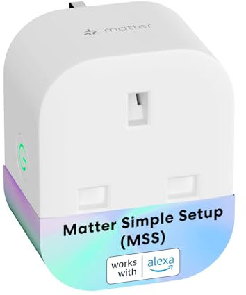 Meross Matter Smart Plug with Energy Monitoring, Mini WiFi Plug with Matter Simple Setup(MSS) Feature, Works with Apple HomeKit, Alexa, Google Home, SmartThings, Remote Voice Control, 13A