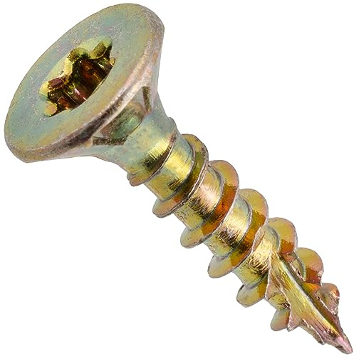 AERZETIX - C69079 - Set of 100 wood screws Ø3.5x16 mm with milled head - with star tread Т15 - galvanized steel - woodworking plywood chipboard melamine terrace board beam