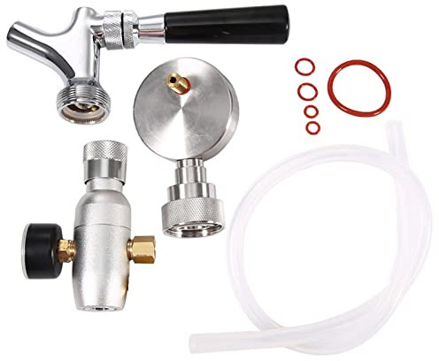 Glomora Kit Dispensador De Cerveza, Grifo De Cerveza De Acero Inoxidable Y Grifo De Lanza para 2L/3.6L/4L Mini Keg Beer Growler