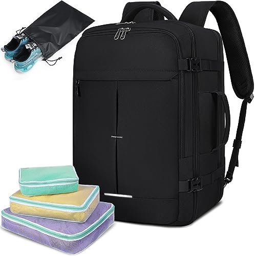 Lubardy Reiserucksack Herren Damen Handgepäck Rucksack Flugzeug Groß Laptop Rucksack 17 Zoll Wasserdichter Daypack Weekender Business Rucksack