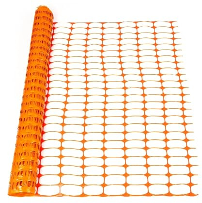 KARAT Barrière en rouleau Chester, Filet de sécurité en plastique réutilisable, Filet robuste de signalisation et de protection, Clôture de construction, Grillage enclos orange 50 m L x 1 m H, 100g/m²
