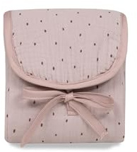 Interbaby Wickelunterlage Musselin PUNTOS Rosé 45x75 cm | Tragbare faltbare wasserdichte Wickelauflage, 100% Baumwoll-Musselin Oberseite, für unterwegs