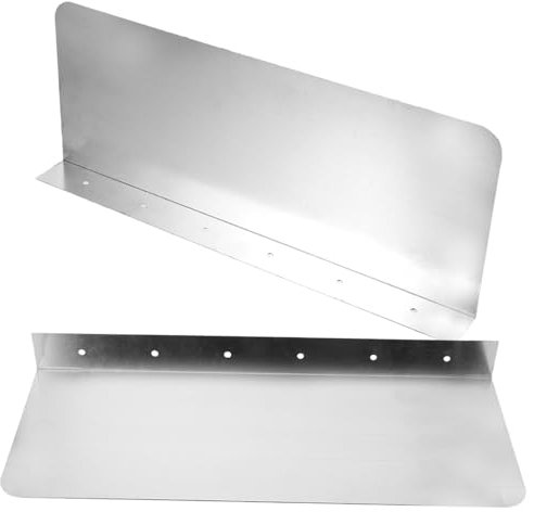WOONEKY 2pcs Kitchen Sink Water Splashing-proof Guard and Anti-splashing Baffle Board Plates, Metal Small Size 15x6 Inch Wall-mounted Splash Retaining Plates for Kitchen Sink Protection