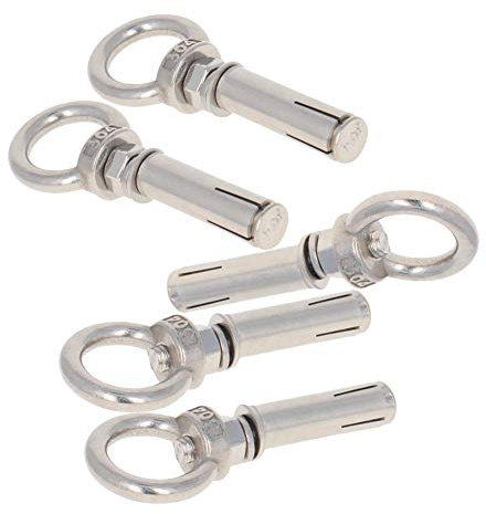 Ring-Ösenschraube, M6 x 70, Erweiterungs-Ösenschraube, Ösenmutter, Schraube mit Ring, Anker-Rohbolzen aus Edelstahl 304, 2 Stück(M6*80,5PCS)