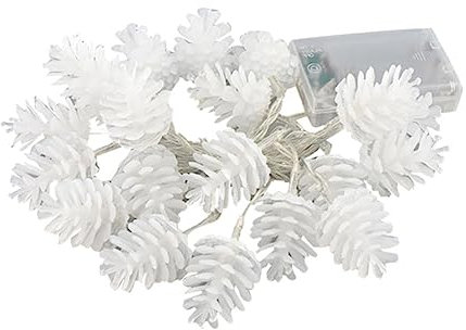 Beatifufu Tannenzapfen Lichterketten Weihnachtliche Lichterketten Leuchtet Weihnachtsdekor Lichter Weihnachtsbaum Licht Led-lichterkette Weihnachtslampen Draht Lichter Weiß Pvc
