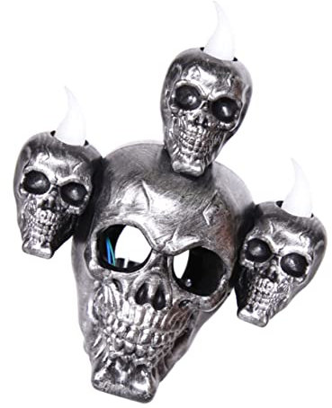 Garneck 4 Sätze Halloween-partylampen Dekorative Lampe Halloween-Ornamente Skelett Dekoration Desktop-nachtlampe Geführte Kerzenlichter Party Licht Schädelstatue Licht Silver Plastik