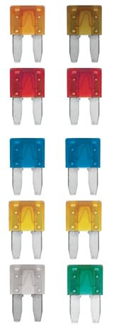 Tek Automotive Car Fuse Kit - 10 Pack Micro 2 Fuse Assortment with Color Coded Micro Blade Fuses, Automotive Replacement Fuses for Cars, Caravans, 12V Applications