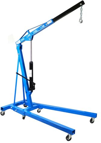 RED STAR 2 Ton Hydraulic Folding Engine Crane Hoist Lift Stand 2000kg Garage Workshop