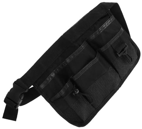 Garneck Tool Apron Waist Bag with 6 Pockets, Adjustable Waterproof Cleaning Waist Apron for Professional Use, Sturdy Tool Carrying Pouch Suitable for Gardening and Maintenance Tasks in Black