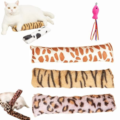 3 Stück Katzenminze Kissen, Plüsch Katzenminze Spielzeug, Katzenminze Polster Spielzeug, Weich Baldrian Kissen Für Katzen, Leopardenmuster Katzenkissen Minze, Katzenminze Spielzeug Für Katzen (H)