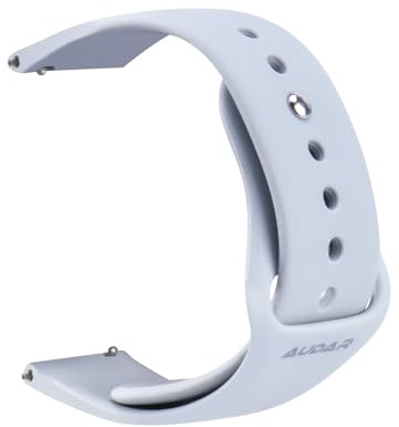 AUDAR STR002G 150-200mm Metall-Druckknopf Ersatzarmband für E2 | Silikon-Smartwatch-Armband, universelle Passform für Damen Herren, waschbar Schnellverschluss kein Werkzeug erforderlich-Grau