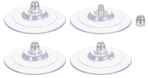 QUARKZMAN 4 confezioni di ventose per vetro 85 mm/3,3 di diametro trasparenti in PVC con vite M8 x 10 mm, per finestre, bagno, porta, parete di vetro, auto, protezione solare