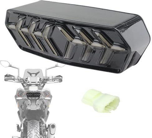 Ceprznvey Motorrad-Rücklicht, Rücklicht, Fischgräten-Fließlicht, Fahrradrücklicht mit Blinkern, sicheres Motorrad-Bremsrücklicht, Motorrad-Rücklicht, Montage für Outdoor-Reisen, Camping
