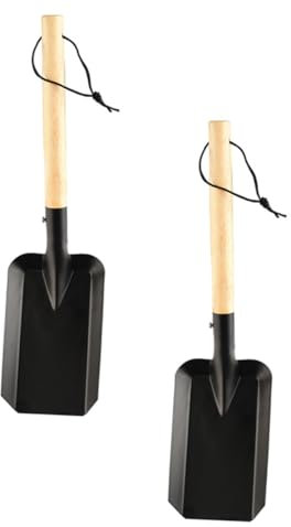 Sosoport Pala Di Ferro Portatile Per Pala Da Giardino Attrezzo Per Diserbo Da Esterno Con Manico in Legno Nera Per