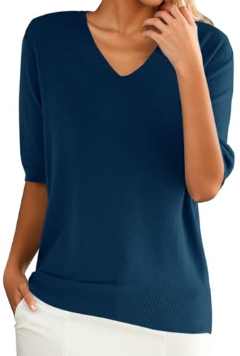 Cocila T Shirts Ampia da Donna A Maniche Corte con Scollo Tondo E Top Fondo in Maglia Magliette Etniche Blusa Elegante Curvy Rossa Camicia Donna Cammello 50 Anni Maglie Manica Corta Colorate T