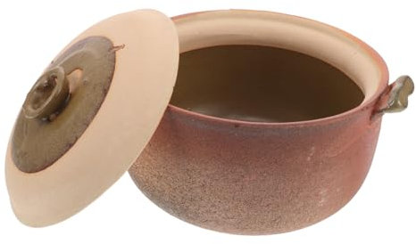 GLEAVI Pentola Terracotta Per Cottura e Brasatura Con Per Porridge e Uso in Cucina Ritenzione Calore Eccellente Maniglia Resistente Perdite