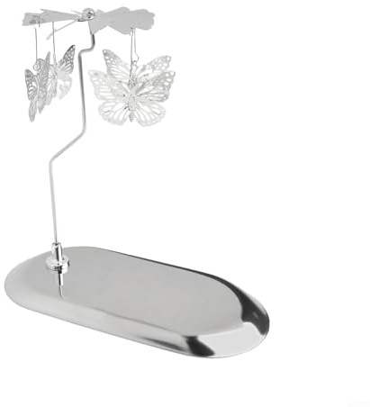 Butterfly Windmill Candle Holder Elegant Rotating Tea Light Stand for Weddings and Events (silver)