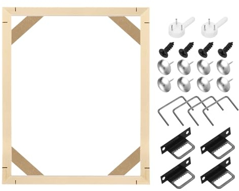 sourcing map 10 x 12 Inches Canvas Stretcher Bars, Wood Canvas Frame Kit Canvas Stretcher Frames DIY Stretcher Bars for Oil Paintings Prints Posters Home Decor