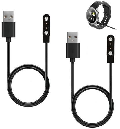 suuosl 2 Pièces Chargeur Montre Connectée 2 Pin 4mm, Chargeur Magnétique pour Smart Watch, Câble USB 2 Broches Rapide et Sûr, Compact et Résistant, Compatible avec Large Gamme de Intelligentes
