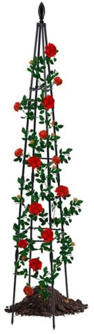Supports de plantes en métal de 1,6 m – Treillis obélisque de jardin pour plantes grimpantes, cages à plantes robustes à 4 pieds, support décoratif de jardin pour vignes et fleurs