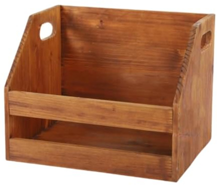 Générique Caisse de Rangement en Bois pour disques, Organiseur de présentation, Cube de Rangement Rustique, boîte multifonctionnelle pour Magazines et Livres