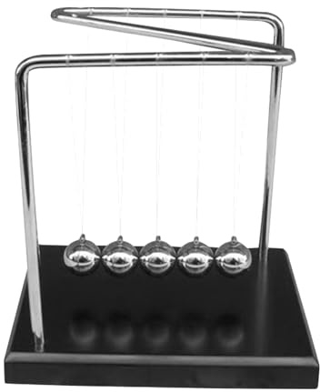 Toddmomy Newton’s Cradle Kinetic Motion Toy for Adults, Large 18x11.8x18.2cm Wooden Desktop Physics Educational Balance Balls, Office and Study Science Gadget Decoration