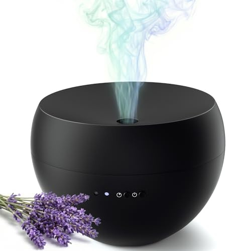 Difusor Aceites Esenciales 100 ml, Pequeño Difusor de Aromaterapia 2 Modos, Humidificador Ultrasónico y Difusor de Aroma, Apagado Automático, Ultra Silencioso, para Casa Hogar Oficina Yoga SPA, Negro