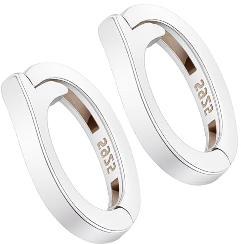 Beebeecraft 2 Unidad de Cierres Ovalados para Joyería 925 Cierres Acortadores para Collares de Plata de Ley Cierres de Resorte Anillos Conectores con Mosquetón para Pulseras Collares Y Tobilleras