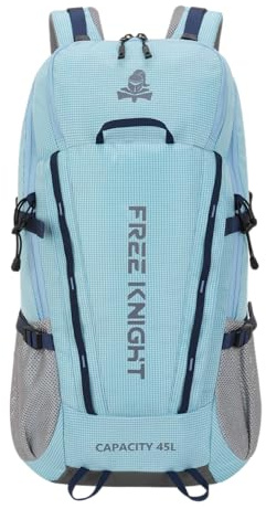 Bseash Sac à dos imperméable de 45 L avec housse de pluie, sac à dos de voyage pour escalade, ski, cyclisme