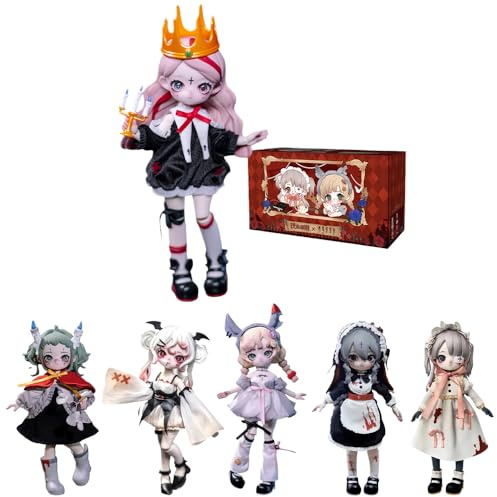 niannyyhouse 1/12 BJD Blind Box Figuriner, Kulledsdocka med kläder, Bizarre Nightmare-serien, Actionfigur samlaredition (6 st)
