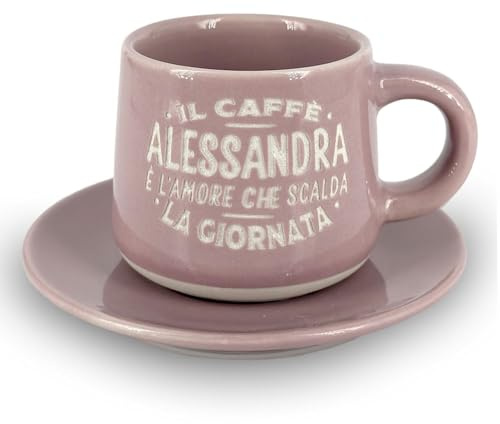 CLEARCO Tazzina da caffè personalizzata con piattino e scatola - Alessandra