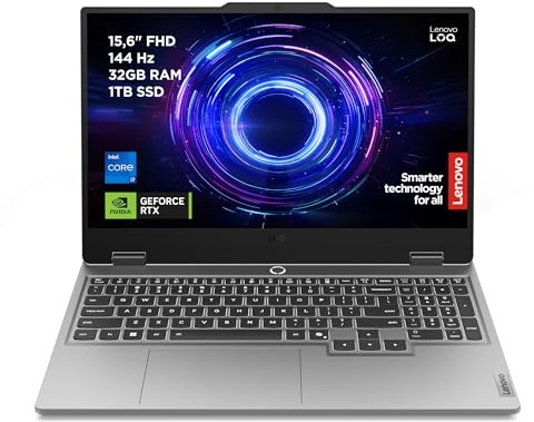 Lenovo LOQ 15 144Hz Notebook Gaming, NVIDIA GeForce RTX 5070 8GB GDDR7, Intel Core i7-13650HX, RAM 32GB DDR5, 1TB SSD M.2 2242 PCIe 4.0, FHD, Windows 11, Tastiera retroilluminata