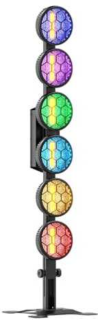 Par LED da 300W,RGBW Luce da Palco,6 COB Lineare Vintage Luci Par per DJ,DMX512 & RDM,Faretto RGB LED Illuminazione Discoteca per Feste Bar DJ Matrimonio Concerti Halloween Natale