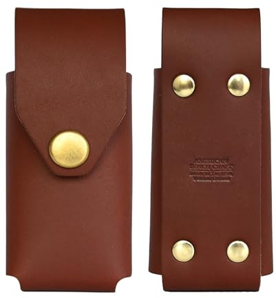 American Bench Craft Riveted Leather Multi Tool Case & Knife Case fits Gerber DIESEL, Gerber MP600 and Gerber GATOR Folding Knife - Leather Sheath