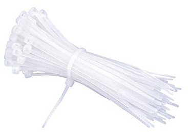 100 x Plastic Cable Ties, Electrical Cable Ties, Cable Ties 2.5 mm Wide for Tying Wires Cables (2.5 x 150 mm, White)