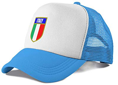 Super Lemon Casquette de camionneur italienne pour adulte - Rugby - Vintage - Unisexe - Bleu - Idéal pour tous les fans de rugby italien pour 6 nations et coupe du monde