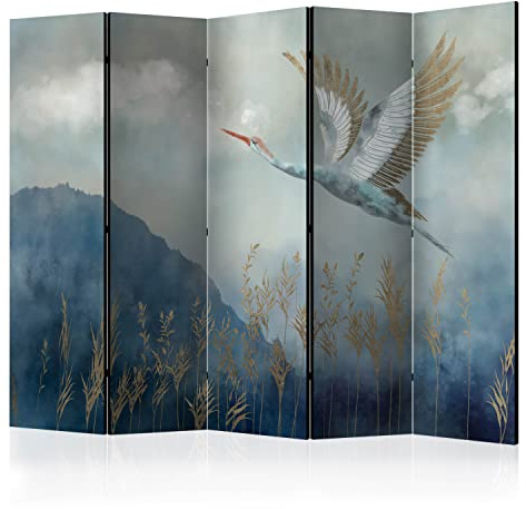 murando - Paravent Raumteiler Landschaft, 225x172 cm, 5-teilig, Wohnzimmer | Mobiler Sichtschutz, sofort einsatzbereit, Holzrahmen, ideal fürs Wohnzimmer oder Büro, geruchsneutral, lichtbeständig