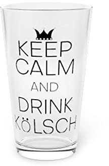 Vaso de cerveza de 16 onzas, divertido Keep Calm And Drink Kölsch, bebidas alcohólicas humorísticas, 16 onzas