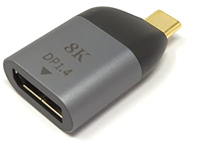 SYSTEM-S Adaptador DisplayPort DP Hembra a USB 3.1 Tipo C Macho 8K Cable en Gris