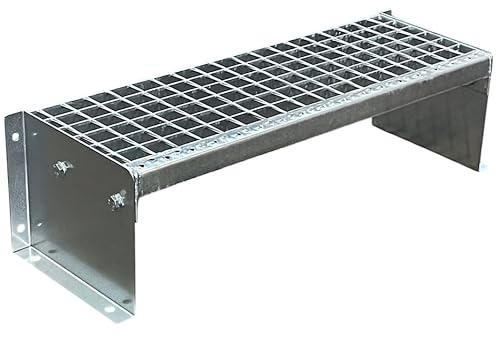 SRM-Design 1-Stufen-Treppe, 90 cm Breite, verzinkt, Geschosshöhe 20 cm, Standtreppe aus Legiertem Stahl, Grün